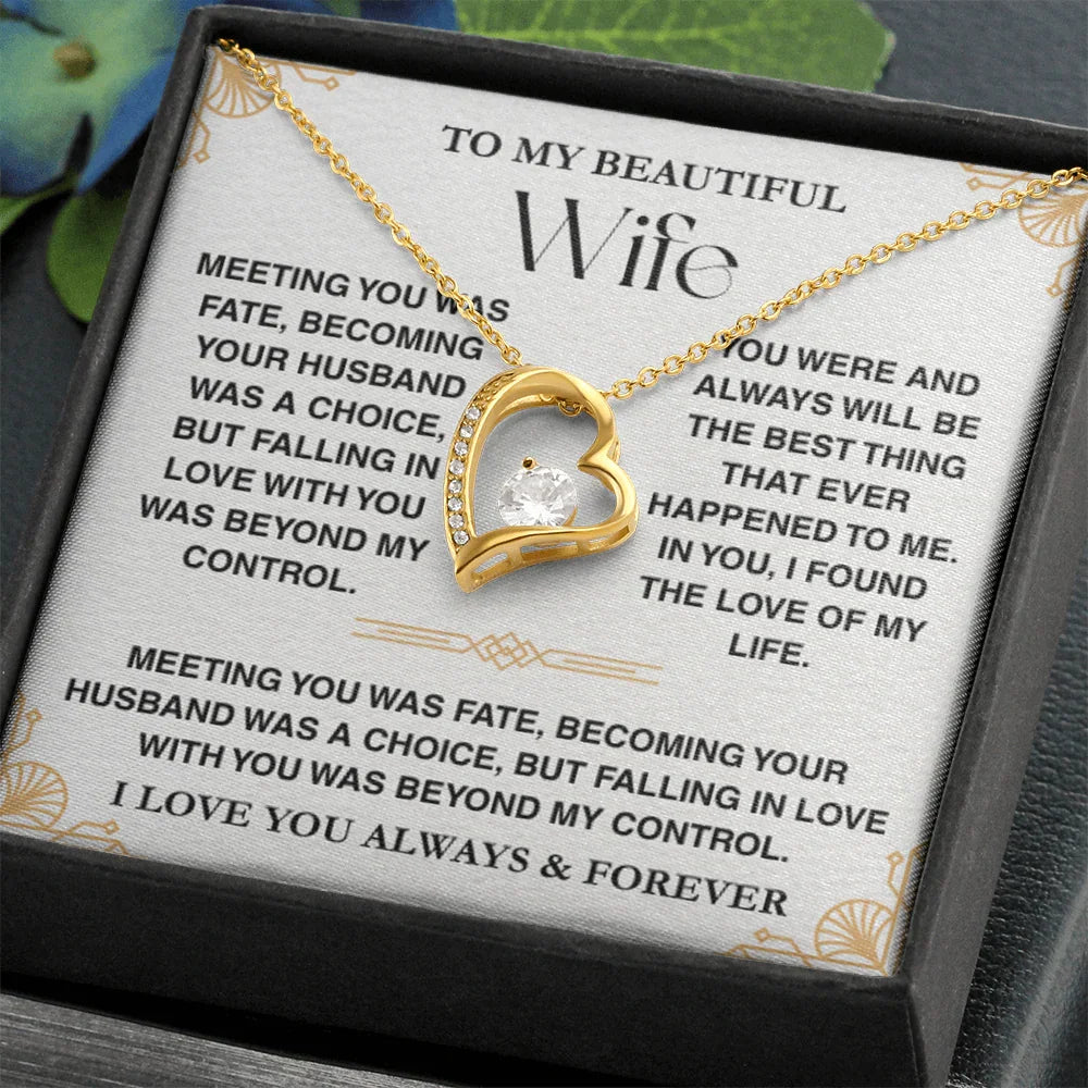 Treasora - To My Beautiful Wife - Forever Love Necklace Gift Set